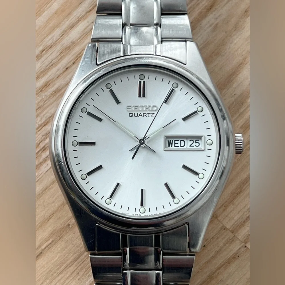 Seiko Vintage Men’s Watch Stainless Dial, Bracelet, Case, Hands, New Crystal